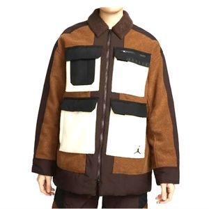Jordan Brown and Cream Patchwork Jacket/ WITHOUT TAGS… WORN 2x….WONDERFUL WARMTH